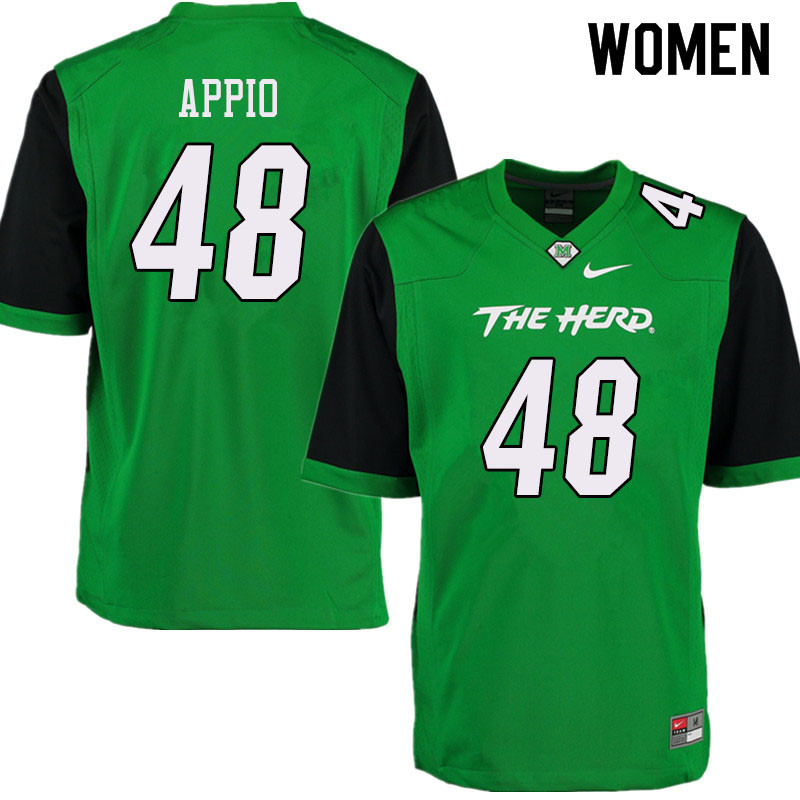 Women #48 Zach Appio Marshall Thundering Herd College Football Jerseys Sale-Green - Click Image to Close